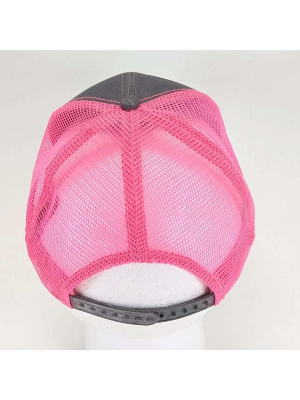 John Deere Womens Trucker Hat Pink Gray Embroidered Logo Mesh Back Cap